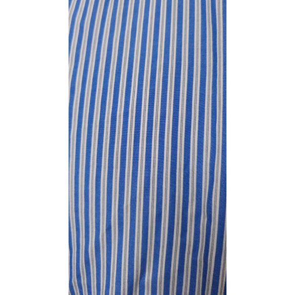 Chaps Easy Care XL Blue Striped Long Sleeve Button Down Embroidered Logo Shirt - Picture 3 of 11